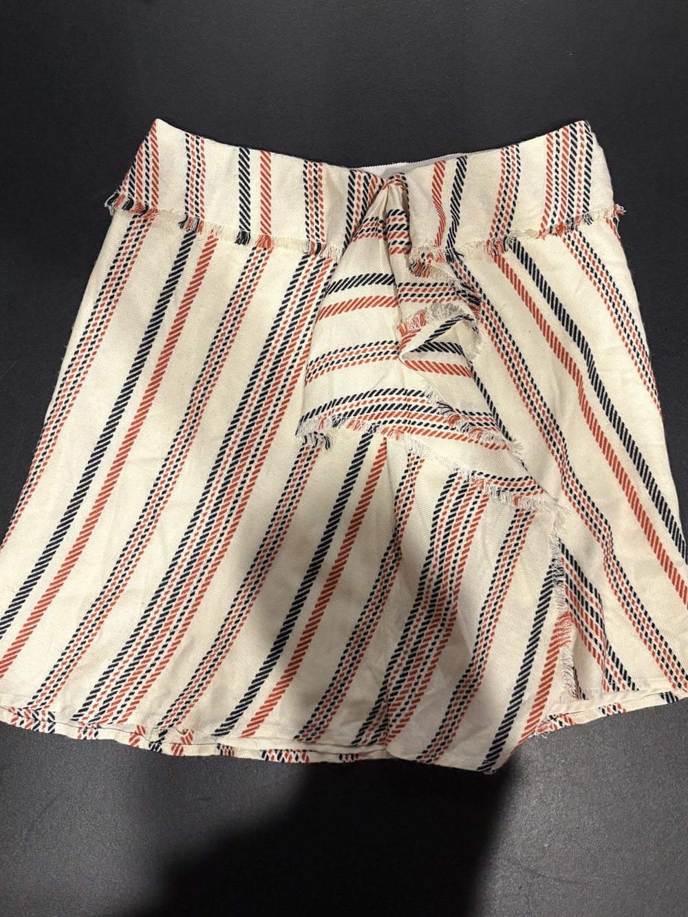 Striped Ruffle Mini Skirt